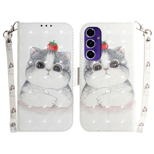 For Galaxy A16 5G 3D Colored Horizontal Flip Leather Phone Case(Cute Cat)