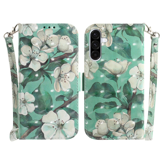 For Galaxy A36 5G / A56 5G 3D Colored Horizontal Flip Leather Phone Case(Watercolor Flower)