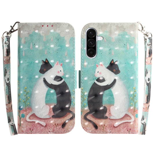For Galaxy A36 5G / A56 5G 3D Colored Horizontal Flip Leather Phone Case(Black White Cat)
