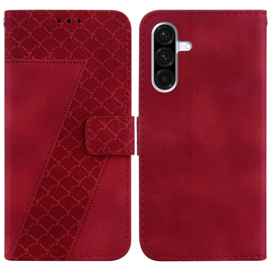 For Samsung Galaxy A36 5G / A56 5G Seven-shaped Embossed Leather Phone Case(Red)