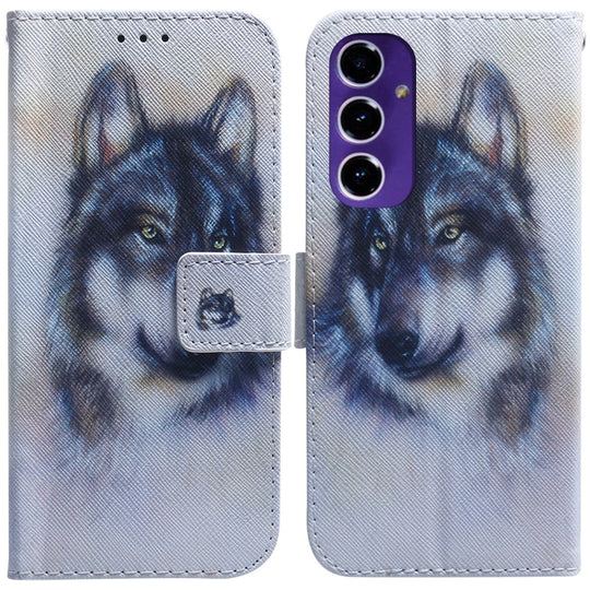 For Galaxy A16 5G Coloured Drawing Flip Leather Phone Case(White Wolf)