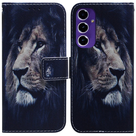 For Galaxy A16 5G Coloured Drawing Flip Leather Phone Case(Lion)