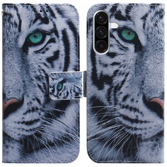 For Galaxy A26 5G Coloured Drawing Flip Leather Phone Case(Tiger)