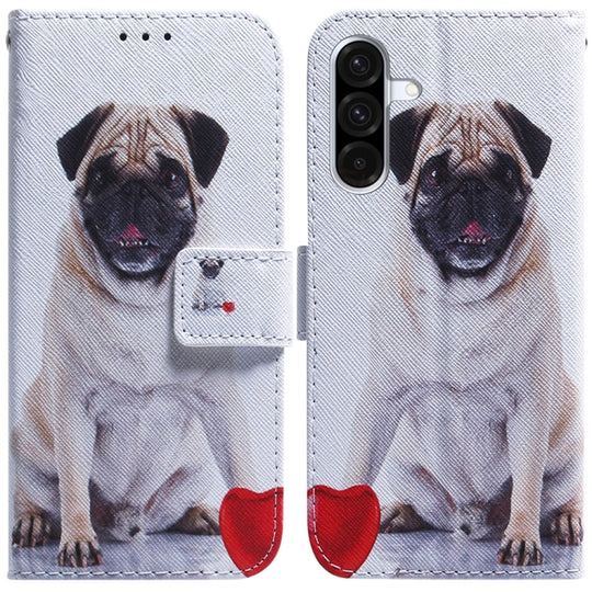 For Galaxy A26 5G Coloured Drawing Flip Leather Phone Case(Pug)