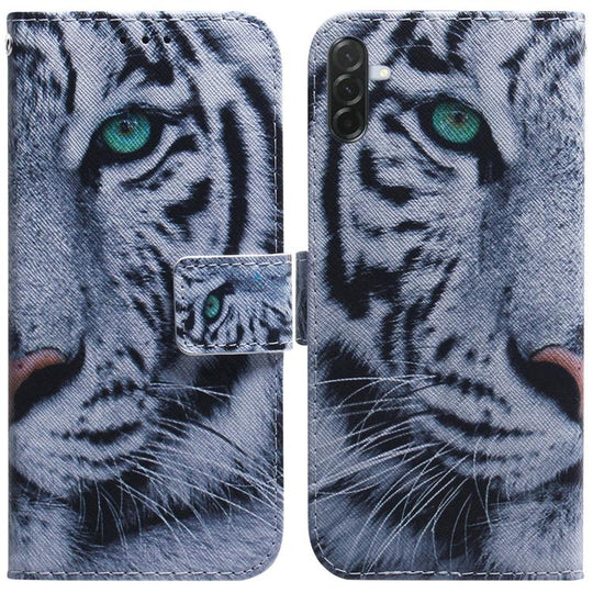 For Galaxy A57 5G Coloured Drawing Flip Leather Phone Case(Tiger)