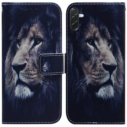 For Galaxy A57 5G Coloured Drawing Flip Leather Phone Case(Lion)