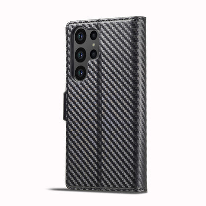 For Samsung Galaxy S25 Ultra 5G LC.IMEEKE Carbon Fiber Leather Phone Case(Vertical Black) - Galaxy S25 Ultra 5G Cases by LC.IMEEKE | Online Shopping UK | buy2fix