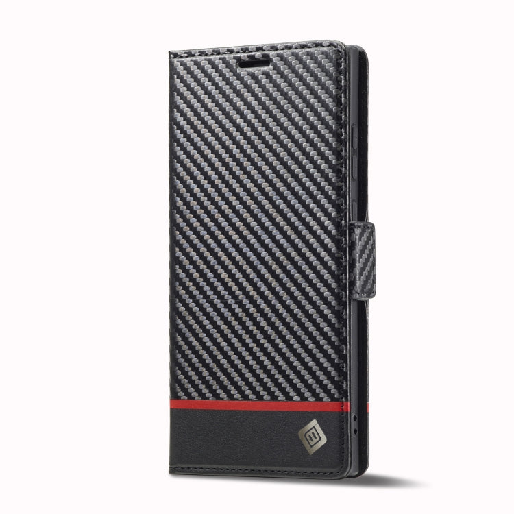 For Samsung Galaxy S25 Ultra 5G LC.IMEEKE Carbon Fiber Leather Phone Case(Horizontal Black) - Galaxy S25 Ultra 5G Cases by LC.IMEEKE | Online Shopping UK | buy2fix