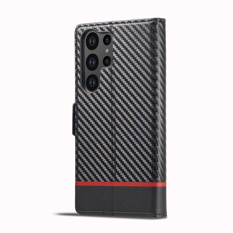 For Samsung Galaxy S25 Ultra 5G LC.IMEEKE Carbon Fiber Leather Phone Case(Horizontal Black) - Galaxy S25 Ultra 5G Cases by LC.IMEEKE | Online Shopping UK | buy2fix