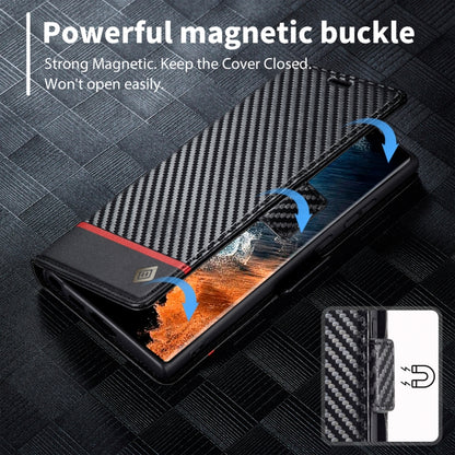 For Samsung Galaxy S25 Ultra 5G LC.IMEEKE Carbon Fiber Leather Phone Case(Horizontal Black) - Galaxy S25 Ultra 5G Cases by LC.IMEEKE | Online Shopping UK | buy2fix