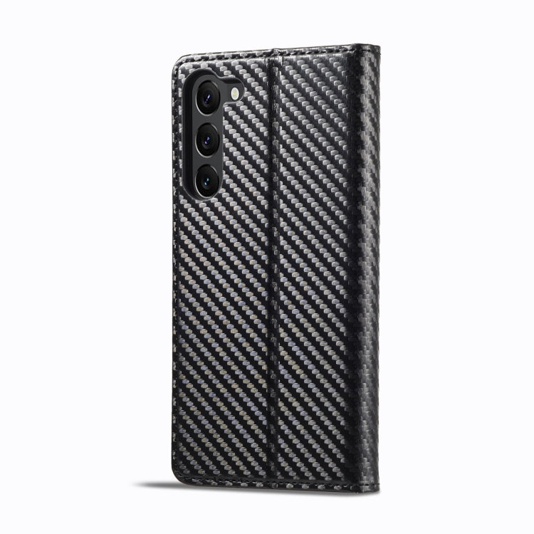 For Samsung Galaxy S25+ 5G LC.IMEEKE Carbon Fiber Leather Phone Case(Vertical Black) - Galaxy S25+ 5G Cases by LC.IMEEKE | Online Shopping UK | buy2fix