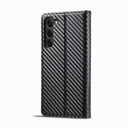 For Samsung Galaxy S25+ 5G LC.IMEEKE Carbon Fiber Leather Phone Case(Vertical Black) - Galaxy S25+ 5G Cases by LC.IMEEKE | Online Shopping UK | buy2fix
