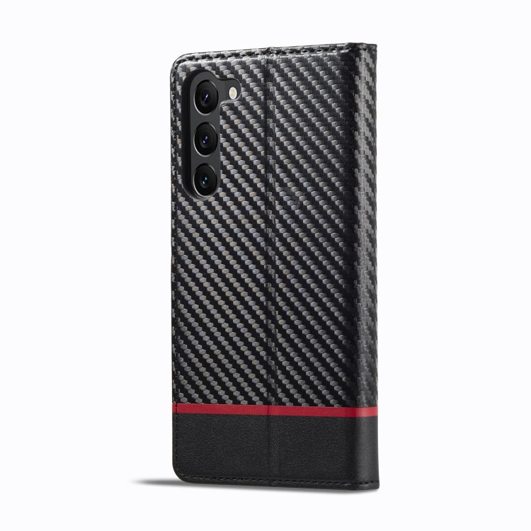 For Samsung Galaxy S25+ 5G LC.IMEEKE Carbon Fiber Leather Phone Case(Horizontal Black) - Galaxy S25+ 5G Cases by LC.IMEEKE | Online Shopping UK | buy2fix