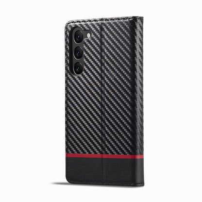For Samsung Galaxy S25+ 5G LC.IMEEKE Carbon Fiber Leather Phone Case(Horizontal Black) - Galaxy S25+ 5G Cases by LC.IMEEKE | Online Shopping UK | buy2fix