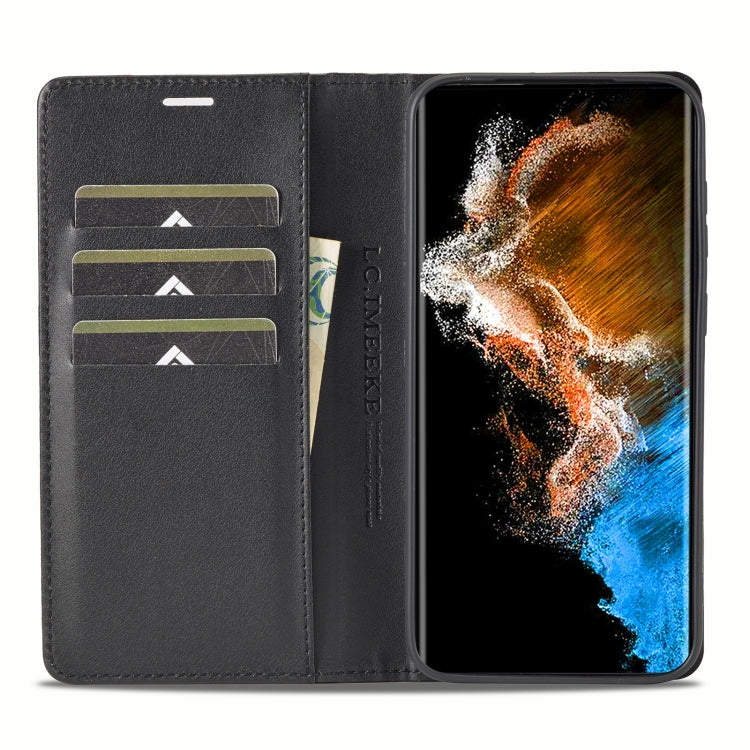 For Samsung Galaxy S25+ 5G LC.IMEEKE Carbon Fiber Leather Phone Case(Horizontal Black) - Galaxy S25+ 5G Cases by LC.IMEEKE | Online Shopping UK | buy2fix