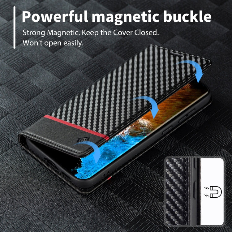 For Samsung Galaxy S25+ 5G LC.IMEEKE Carbon Fiber Leather Phone Case(Horizontal Black) - Galaxy S25+ 5G Cases by LC.IMEEKE | Online Shopping UK | buy2fix