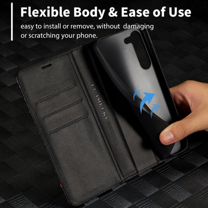 For Samsung Galaxy S25+ 5G LC.IMEEKE Carbon Fiber Leather Phone Case(Horizontal Black) - Galaxy S25+ 5G Cases by LC.IMEEKE | Online Shopping UK | buy2fix