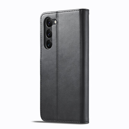 For Samsung Galaxy S25+ 5G LC.IMEEKE Calf Texture Leather Phone Case(Black) - Galaxy S25+ 5G Cases by LC.IMEEKE | Online Shopping UK | buy2fix