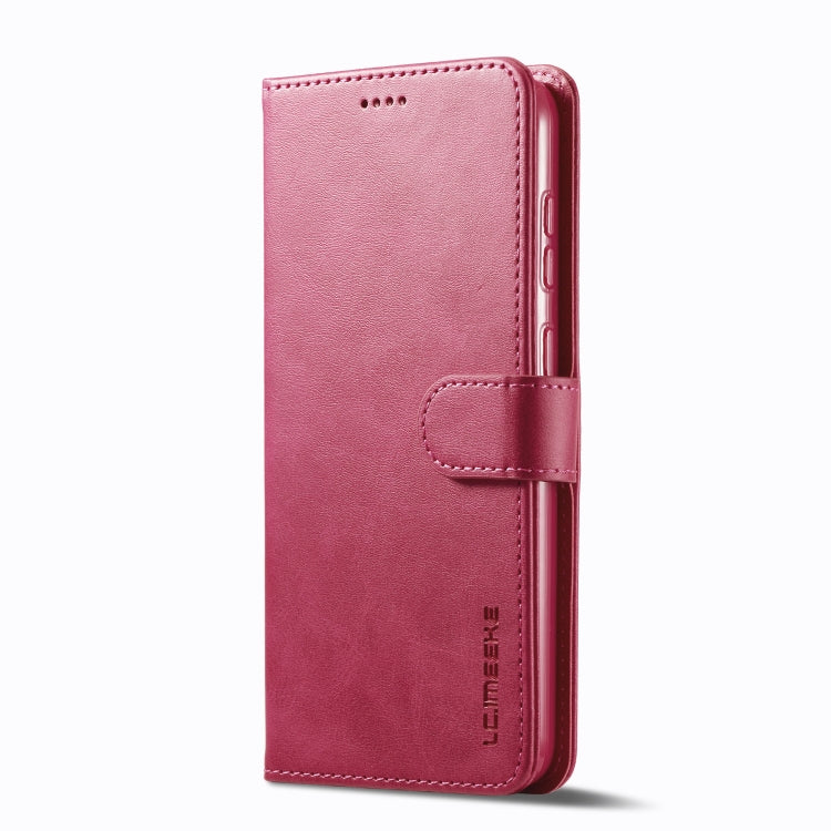 For Samsung Galaxy S25+ 5G LC.IMEEKE Calf Texture Leather Phone Case(Red) - Galaxy S25+ 5G Cases by LC.IMEEKE | Online Shopping UK | buy2fix