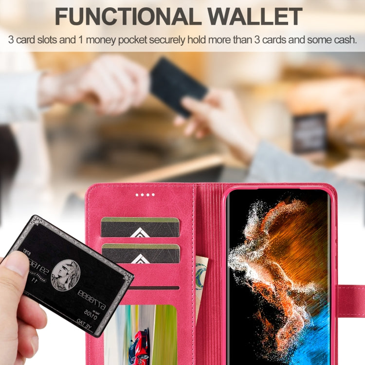 For Samsung Galaxy S25+ 5G LC.IMEEKE Calf Texture Leather Phone Case(Red) - Galaxy S25+ 5G Cases by LC.IMEEKE | Online Shopping UK | buy2fix