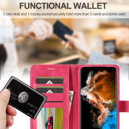 For Samsung Galaxy S25+ 5G LC.IMEEKE Calf Texture Leather Phone Case(Red) - Galaxy S25+ 5G Cases by LC.IMEEKE | Online Shopping UK | buy2fix