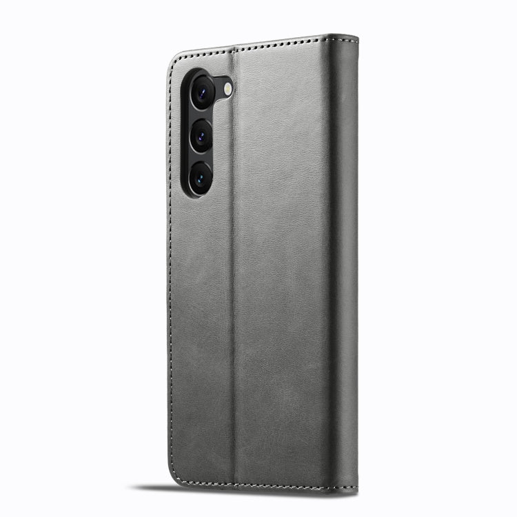 For Samsung Galaxy S25+ 5G LC.IMEEKE Calf Texture Leather Phone Case(Grey) - Galaxy S25+ 5G Cases by LC.IMEEKE | Online Shopping UK | buy2fix