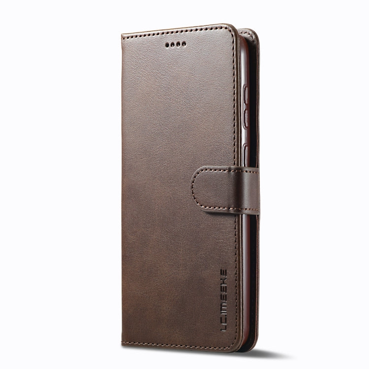 For Samsung Galaxy S25+ 5G LC.IMEEKE Calf Texture Leather Phone Case(Coffee) - Galaxy S25+ 5G Cases by LC.IMEEKE | Online Shopping UK | buy2fix