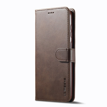 For Samsung Galaxy S25+ 5G LC.IMEEKE Calf Texture Leather Phone Case(Coffee) - Galaxy S25+ 5G Cases by LC.IMEEKE | Online Shopping UK | buy2fix