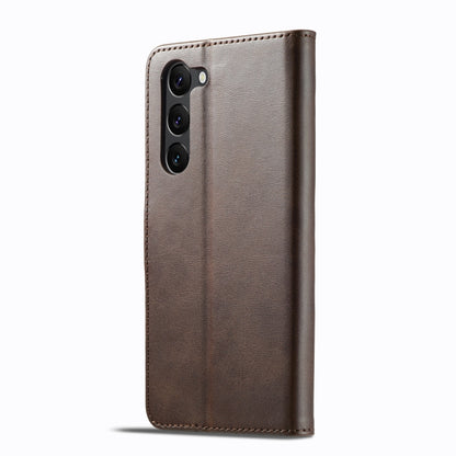 For Samsung Galaxy S25+ 5G LC.IMEEKE Calf Texture Leather Phone Case(Coffee) - Galaxy S25+ 5G Cases by LC.IMEEKE | Online Shopping UK | buy2fix