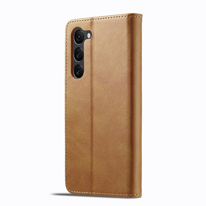 For Samsung Galaxy S25+ 5G LC.IMEEKE Calf Texture Leather Phone Case(Brown) - Galaxy S25+ 5G Cases by LC.IMEEKE | Online Shopping UK | buy2fix
