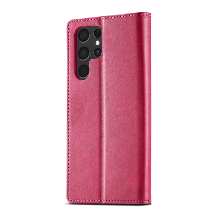 For Samsung Galaxy S25 Ultra 5G LC.IMEEKE Calf Texture Leather Phone Case(Red) - Galaxy S25 Ultra 5G Cases by LC.IMEEKE | Online Shopping UK | buy2fix