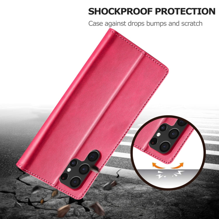 For Samsung Galaxy S25 Ultra 5G LC.IMEEKE Calf Texture Leather Phone Case(Red) - Galaxy S25 Ultra 5G Cases by LC.IMEEKE | Online Shopping UK | buy2fix
