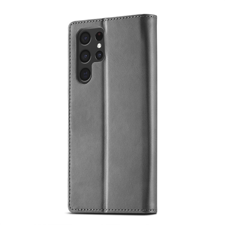 For Samsung Galaxy S25 Ultra 5G LC.IMEEKE Calf Texture Leather Phone Case(Grey) - Galaxy S25 Ultra 5G Cases by LC.IMEEKE | Online Shopping UK | buy2fix