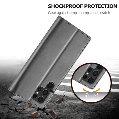For Samsung Galaxy S25 Ultra 5G LC.IMEEKE Calf Texture Leather Phone Case(Grey) - Galaxy S25 Ultra 5G Cases by LC.IMEEKE | Online Shopping UK | buy2fix