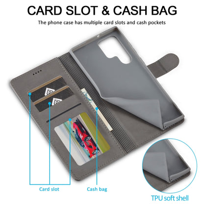 For Samsung Galaxy S25 Ultra 5G LC.IMEEKE Calf Texture Leather Phone Case(Grey) - Galaxy S25 Ultra 5G Cases by LC.IMEEKE | Online Shopping UK | buy2fix