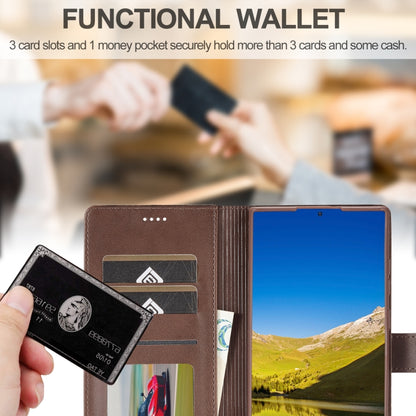 For Samsung Galaxy S25 Ultra 5G LC.IMEEKE Calf Texture Leather Phone Case(Coffee) - Galaxy S25 Ultra 5G Cases by LC.IMEEKE | Online Shopping UK | buy2fix