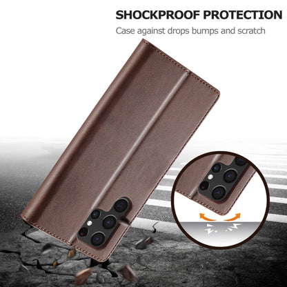 For Samsung Galaxy S25 Ultra 5G LC.IMEEKE Calf Texture Leather Phone Case(Coffee) - Galaxy S25 Ultra 5G Cases by LC.IMEEKE | Online Shopping UK | buy2fix
