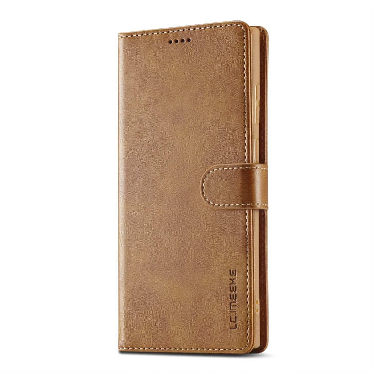 For Samsung Galaxy S25 Ultra 5G LC.IMEEKE Calf Texture Leather Phone Case(Brown) - Galaxy S25 Ultra 5G Cases by LC.IMEEKE | Online Shopping UK | buy2fix