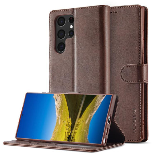 For Samsung Galaxy S26 Ultra 5G LC.IMEEKE Calf Texture Leather Phone Case(Coffee)