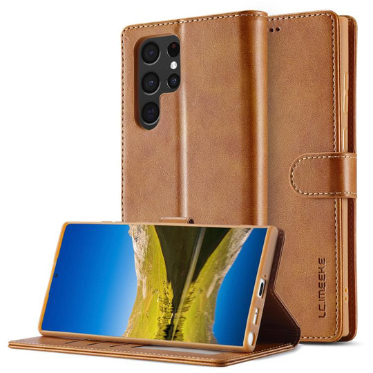 For Samsung Galaxy S26 Ultra 5G LC.IMEEKE Calf Texture Leather Phone Case(Brown)