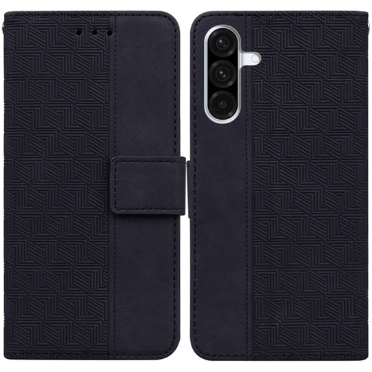 For Samsung Galaxy A36 5G / A56 5G Geometric Embossed Leather Phone Case(Black)
