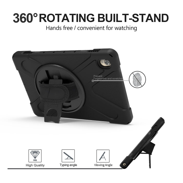 For Huawei MediaPad M6 10.8 Shockproof Colorful Silicone + PC Protective Case with Holder & Hand Grip Strap(Black) - Huawei by buy2fix | Online Shopping UK | buy2fix