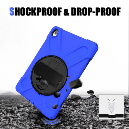 For Huawei MediaPad M6 10.8 Shockproof Colorful Silicone + PC Protective Case with Holder & Hand Grip Strap(Blue) - Huawei by buy2fix | Online Shopping UK | buy2fix
