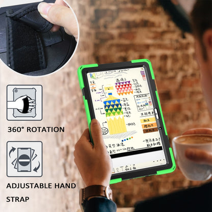 For Huawei MatePad 10.4 Shockproof Colorful Silicone + PC Protective Case with Holder & Hand Grip Strap(Green) - Huawei by buy2fix | Online Shopping UK | buy2fix