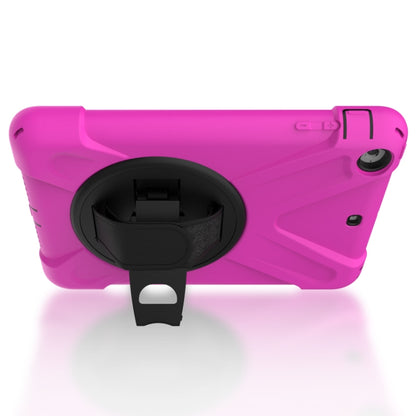 For iPad Mini 3 & 2 & 1 Shockproof Colorful Silicone + PC Protective Case with Holder & Hand Grip Strap(Rose Red) - iPad Mini 4 & 3 & 2 & 1 Cases by buy2fix | Online Shopping UK | buy2fix