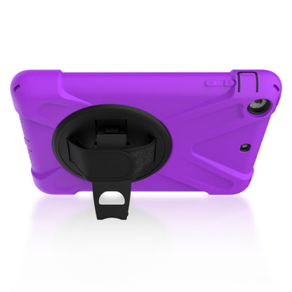 For iPad Mini 3 & 2 & 1 Shockproof Colorful Silicone + PC Protective Case with Holder & Hand Grip Strap(Purple) - iPad Mini 4 & 3 & 2 & 1 Cases by buy2fix | Online Shopping UK | buy2fix