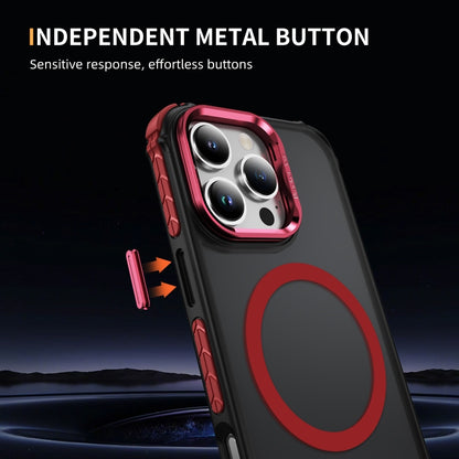 For iPhone 16 Pro Rainbow Series Skin Feel MagSafe Lens Holder Phone Case(Red) by buy2fix