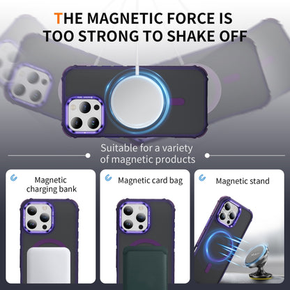 For iPhone 16 Pro Rainbow Series Skin Feel MagSafe Lens Holder Phone Case(Dark Purple) by buy2fix