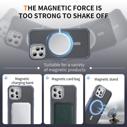 For iPhone 12 Pro Rainbow Series Skin Feel MagSafe Lens Holder Phone Case(Grey) by buy2fix