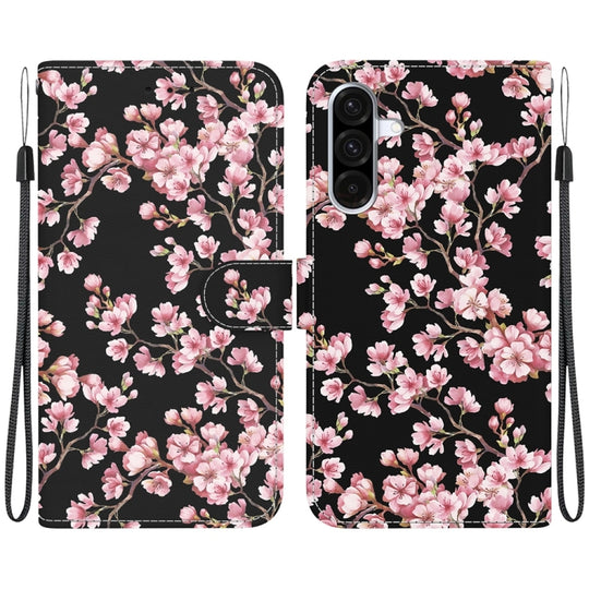 For Galaxy A56 5G Crystal Texture Colored Drawing Leather Phone Case(Plum Bossom)